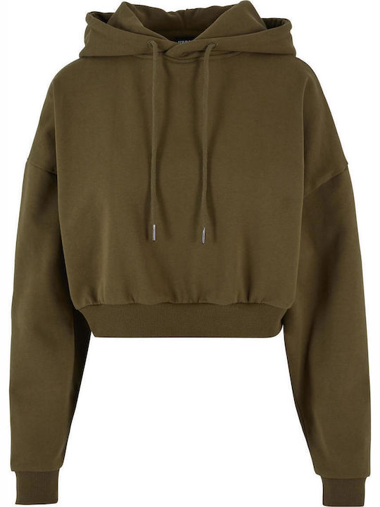 Urban Classics Cropped Γυναικείο Φούτερ Χακί