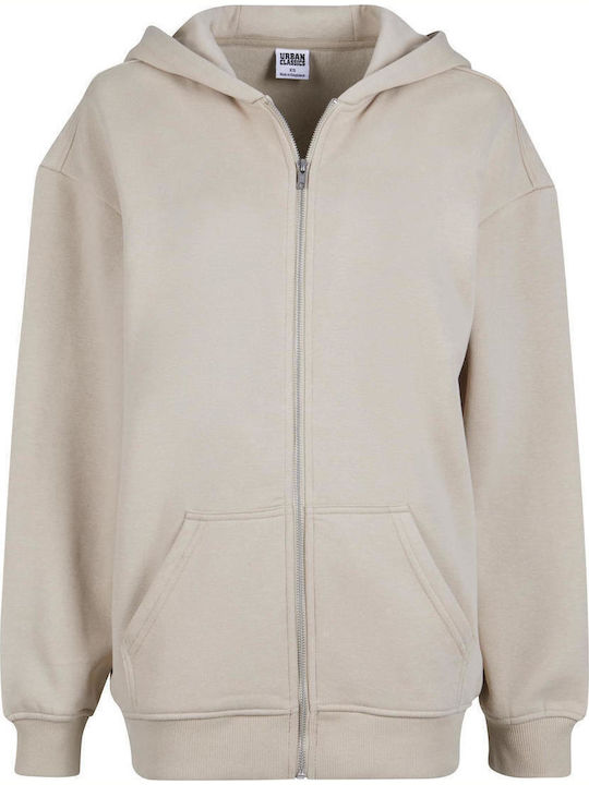Urban Classics Lang Damen Sweatshirtjacke Beige