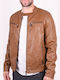 Jacke aus Kunstleder Biker Braun