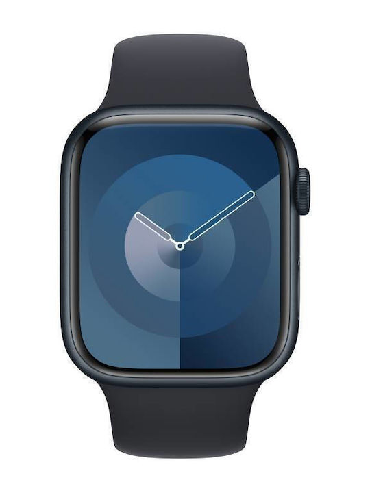 Apple Watch Series 9 Cellular Aluminium 41mm Αδιάβροχο με eSIM και Παλμογράφο (Midnight με Midnight Sport Band (M/L))