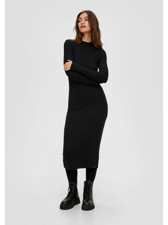 S.Oliver Midi Φόρεμα Πλεκτό Μαύρο