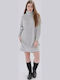 Mini Kleid Rollkragen Gray