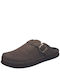 Walk In The City Men's Leather Slippers Gray