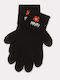 Boke Flower Crest Black Woolen Gloves