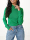 Women's Long Sleeve Sweater Turtleneck Green