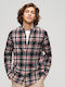 Lumberjack Long Sleeve Cotton Shirt In Regular Fit Checked Navy Blue