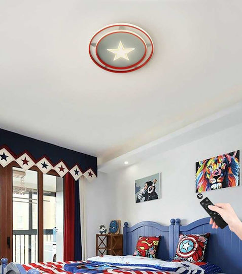 Atman Captain America Einfaches Licht Kinderdeckenleuchte Deckenleuchte 80W mit Fassung E27 Blau 51cm
