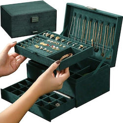 Loco Jewellery Box with Drawer Green 11x24.5x18cm Loco Jewellery Box with Drawer Green 11x24.5x18cm