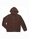 Women's Sweatshirt Jacket Hooded Brown