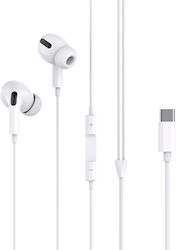 XO 45399 În ureche Handsfree cu Mufă USB-C Alb XO 45399 În ureche Handsfree cu Mufă USB-C Alb