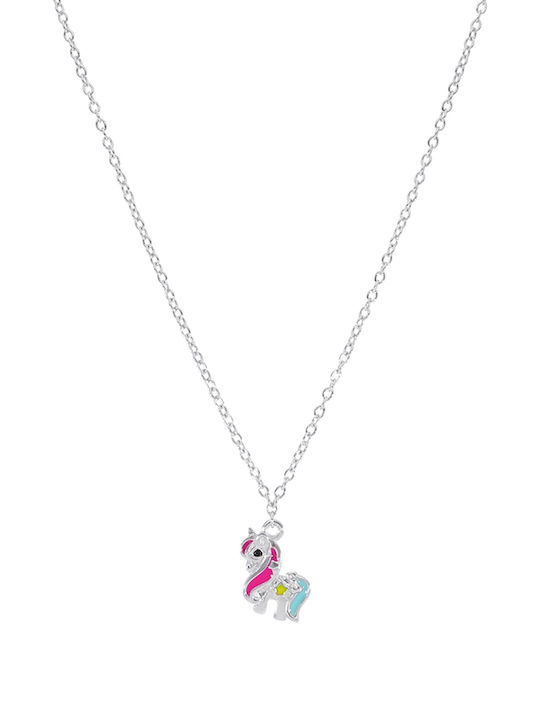 Marea Silver Chain Kids Necklaces Unicorn D03007/AX