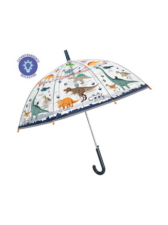 Perletti Kids Curved Handle Auto-Open Umbrella with Diameter 45cm Transparent