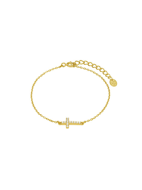 Marea Kids Gold Plated Silver Bracelet with Cross for Girl