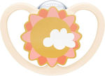 Nuk Orthodontic Pacifier Silicone Space Sun Beige-Yellow with Case for 18-36 months 1pcs