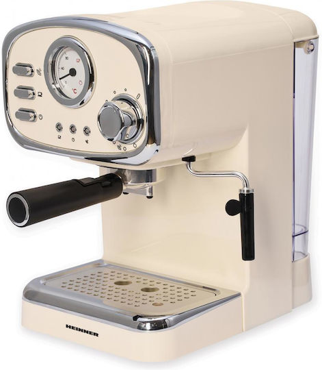 Heinner Espressomaschine 1100W Druck 15bar Beige HEM-1100CR