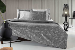 Guy Laroche Σετ Σεντόνια King Size 270x265εκ. Paris Anthracite 4τμχ