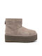 Ugg Australia Suede Γυναικεία Μποτάκια Αστραγάλου με Γούνα Γκρι