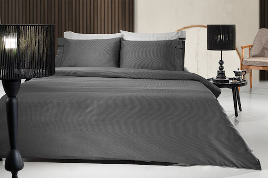 Guy Laroche Sheet King Size 280x270cm. Minimal Black & White