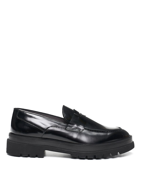 Philippe Lang Men's Leather Moccasins Black