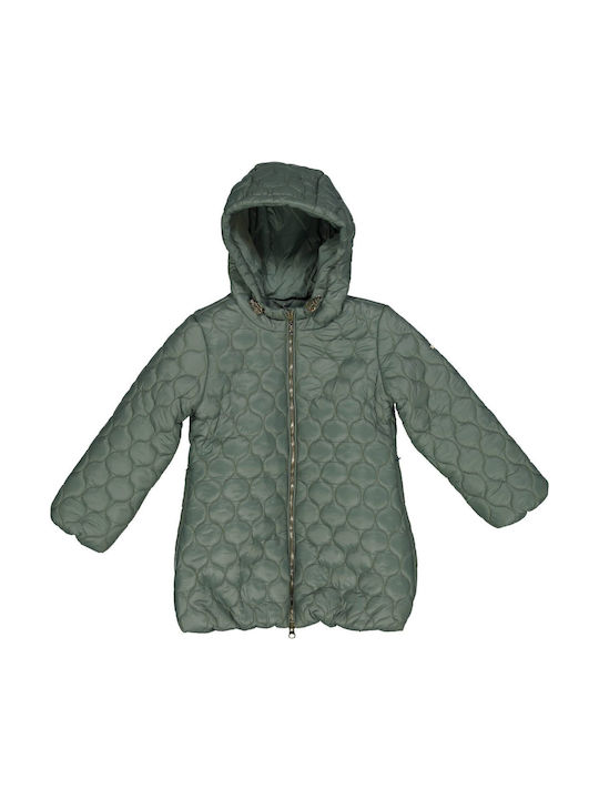 Kids' Quilted Jacket Short with Lining & Hood Khaki