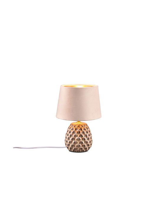 Trio Lighting Ceramic Table Lamp for Socket E14 with Pink Shade and Base