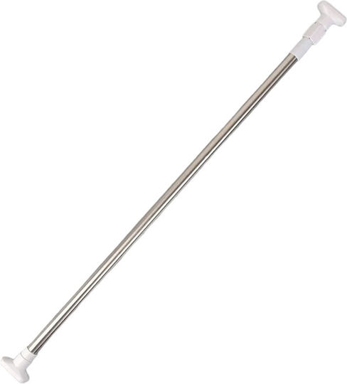 Telescopic Straight Shower Curtain Rod Aluminium Silver Ø25mm 120cm