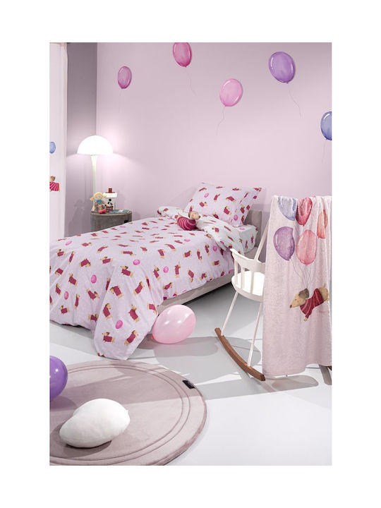 Saint Clair Set Kids Duvet Cover Single with Pillowcase Cotton Fuchsia 165x225cm