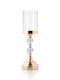 Palma Emporio Candle Holder Metal in Gold Color 12.5x41.5x41.5cm 1pcs