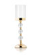 Palma Emporio Candle Holder Metal in Gold Color 12.5x45x45cm 1pcs