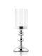 Palma Emporio Candle Holder Metal in Silver Color 12.5x35x35cm 1pcs