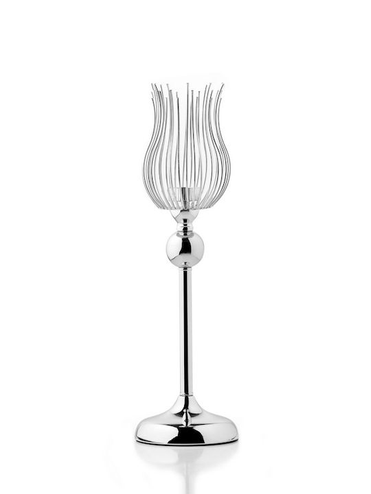 Palma Emporio Kerzenhalter Metall in Silber Farbe 13x46x46cm 1Stück