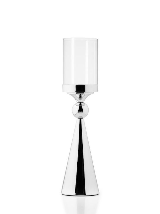 Palma Emporio Candle Holder Metal in Silver Color 11.5x45.5x45.5cm 1pcs