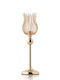 Palma Emporio Kerzenhalter Metall in Gold Farbe 13x46x46cm 1Stück