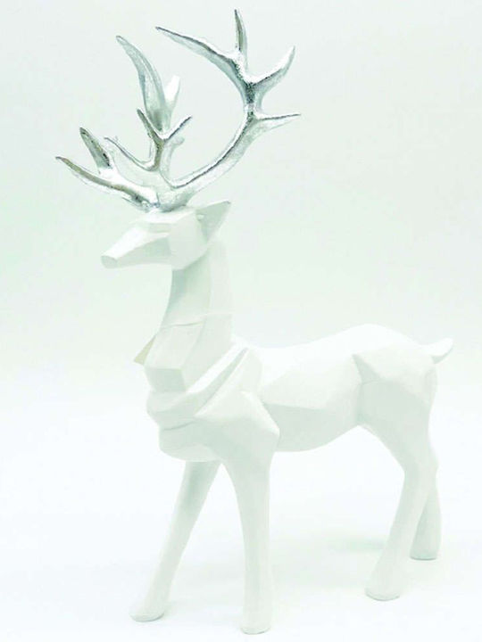 Aca Weihnachtliche Kunststoff Figur Hirsche Weiß Höhe 30cm