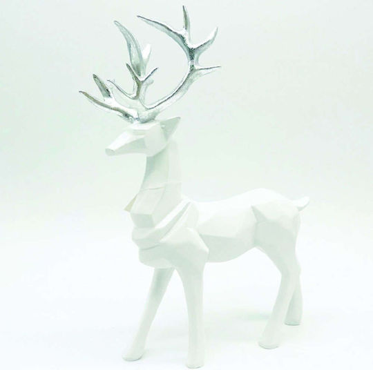 Aca Weihnachtliche Kunststoff Figur Hirsche Weiß Höhe 30cm
