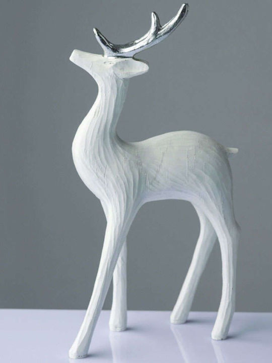 Aca Weihnachtliche Kunststoff Figur Hirsche Weiß Höhe 31cm
