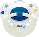 Nuk Orthodontic Pacifier Silicone Signature Stars White - Blue Night for 6-18 months 1pcs