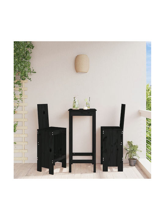 Hölzernes Gartenhocker Für Außenbereich Schwarz...