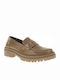 Lackleder Damen Loafers in Braun Farbe