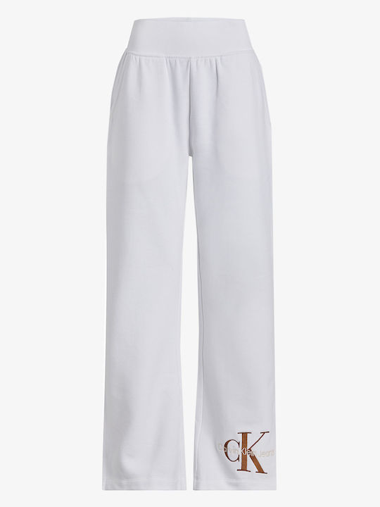 Calvin Klein Talie înaltă Pantaloni de Trening Alb