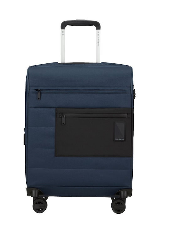 Samsonite Vaycay Куфар За Пътуване Кабинен Текстилен Син С 4 Колела Височина 55 См