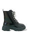 Anatomisch Kinderstiefel aus Lackleder mit Schnürsenkeln Schwarz