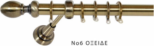 Import Hellas Extendable Metallic Curtain Pole Νο6 Single Φ25mm 140-250cm Oxide
