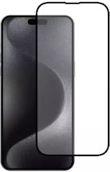 Nuon Vollflächig gehärtetes Glas Schwarz (iPhone 15 Pro Max)