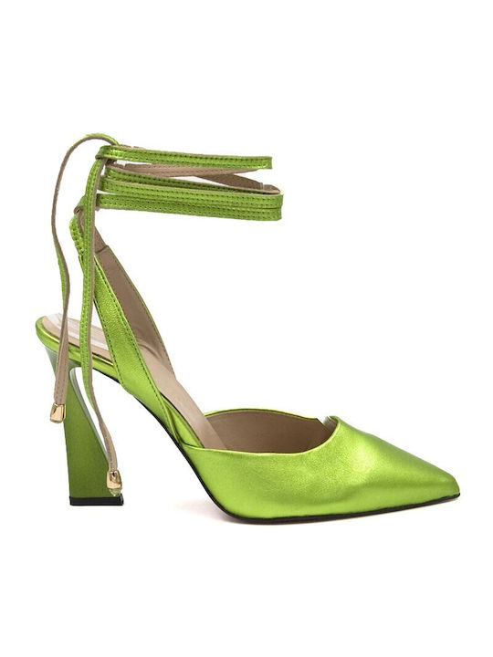 Wall Street Green Heels with Strap
