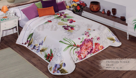 Manterol Casa Frutas 616 Υπέρδιπλο Ροζ 235x270cm