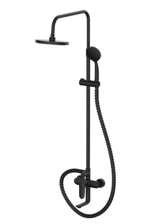 Interflex Shower Column with Mixer Black