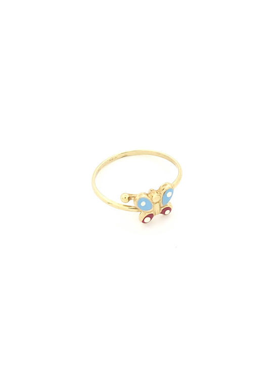 Kirkikosmima Kinder Ring mit Design Schmetterling aus Gold 9K 105966