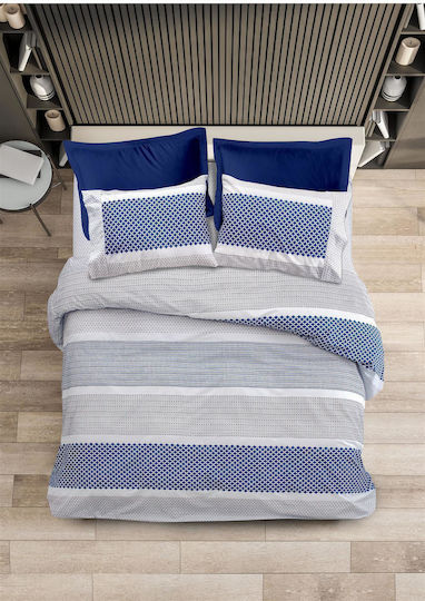 Makis Tselios Home Σετ Πάπλωμα Μονό 160x240εκ. Boho Blue 2τμχ