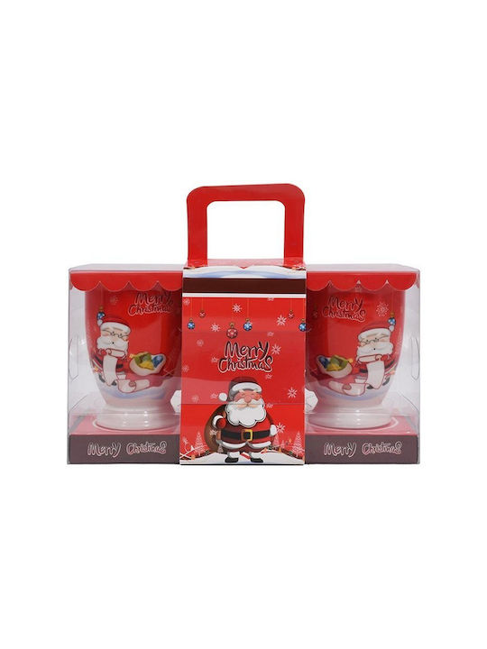 Fylliana Santa Claus Χριστουγεννιάτικη Κούπα Κεραμική Κόκκινη 11x8.5εκ.